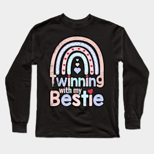 Twinning With My Bestie Best Friend Spirit Week Twin Day Long Sleeve T-Shirt